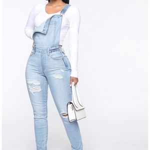 Fashion Nova Work it Out Denim Overalls